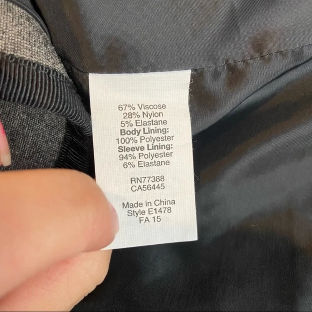 J. Crew Factory Tipped Knit Stretch Two‎ Button Gray Blazer Jacket